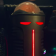 The Brain appears with red glowing eyes in a promo for season three of Doom Patrol.